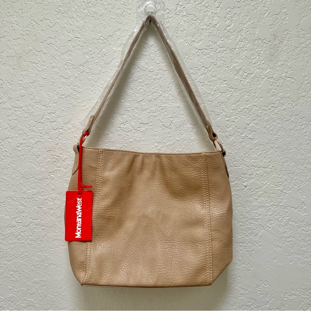 Montana West Womens Tan Leather Shoulder Bag NWT Boho Western Modern